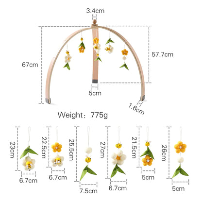Deluxe Wooden Baby Play Gym Set with Rattle Toys - Perfect for Newborns and Nursery Decor