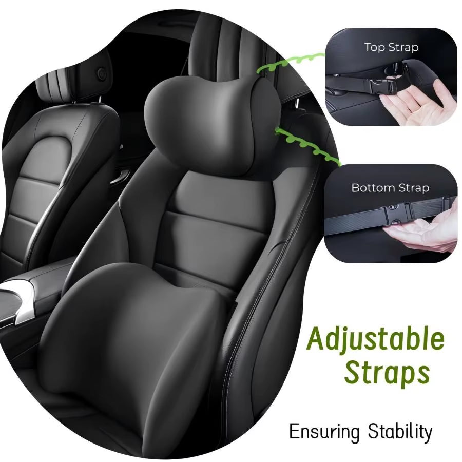 Ergonomic Lumbar Support Cushion - Memory Foam Back Pain Relief for Office Chair, Car & Desk Workers