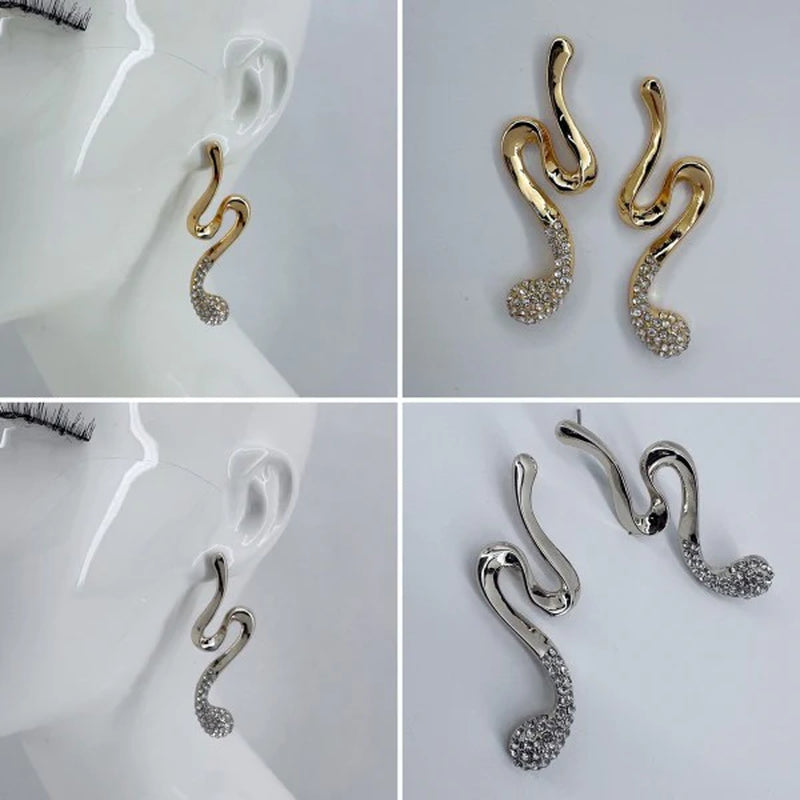 Chic Geo Line Design Post Back Earrings