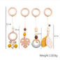 Deluxe Wooden Baby Play Gym Set with Rattle Toys - Perfect for Newborns and Nursery Decor