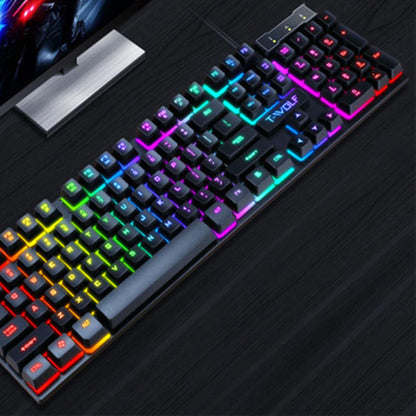 RGB Mechanical Feel USB Wired Gaming Keyboard - Full Size with Floating Keycap Design