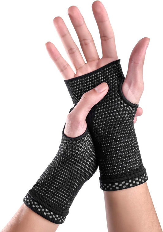 Wrist Compression Sleeves (Pair) for Carpal Tunnel Relief & Arthritis Support – Breathable Wrist Brace for Pain Relief, Recovery & Sports Use – Unisex for Men & Women