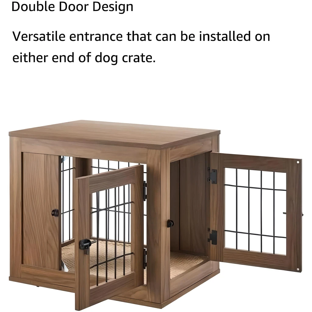 The Elegant Indoor Pet Crate is the perfect blend of style and functionality, offering a comfortable, secure space for your pet while enhancing your home décor. Designed for small dogs, cats, mini pigs, and rabbits, this versatile crate doubles as a chic side table, nightstand, or end table. Crafted with durable metal and engineered wood, it features ample ventilation, a soft cushion for comfort, and a convenient double-door design for easy access. Its wide top is perfect for decorative items, making it a stylish addition to any room. Ideal for living rooms or bedrooms, this pet crate saves space without compromising on comfort or aesthetics.