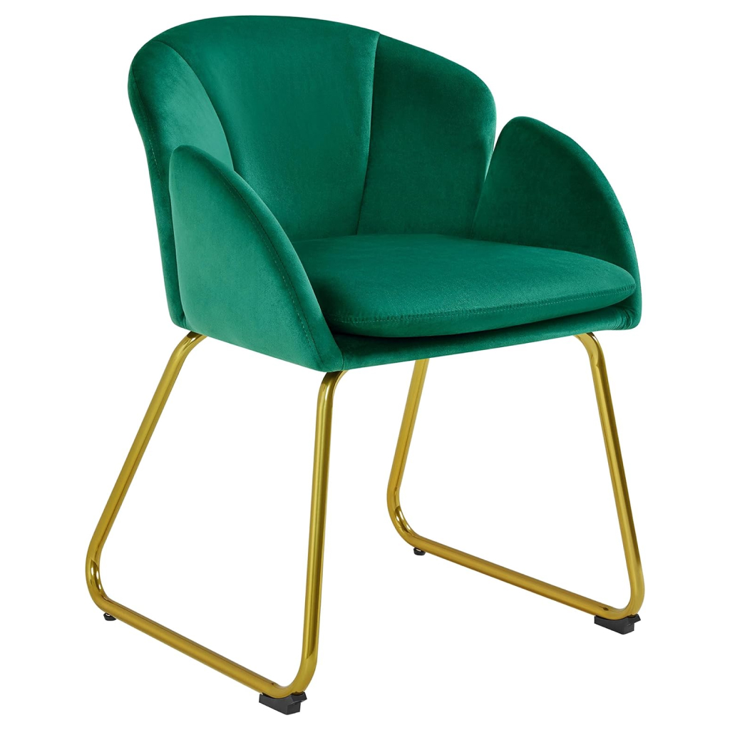 3729a464dda906341bf0b034f236e637 Introducing the Flower Shape Velvet Armchair with Golden Metal Legs, a striking blend of modern design and exceptional comfort. This armchair is the ideal choice for anyone looking to elevate the style of their living room, bedroom, dressing room, or home office. Made from premium materials, it’s not just visually appealing but also built to provide long-lasting comfort and support.