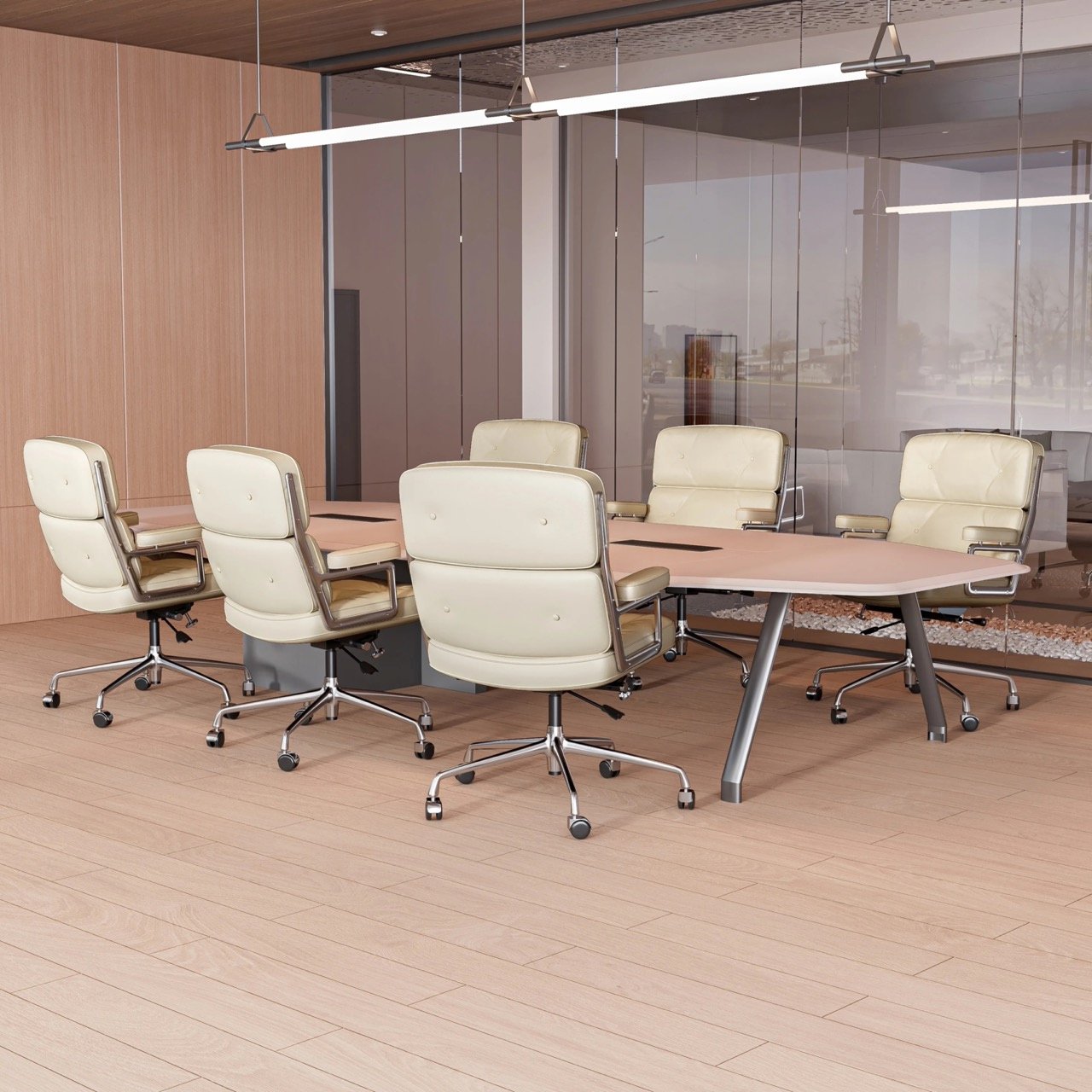 Enhance your sitting experience with the White Genuine Leather Mid-Back Office Chair, designed for both comfort and elegance. Whether at the office or home, its ergonomic design, premium materials, and adjustable features offer unparalleled support for long hours. The chair is built with a sturdy aluminum frame, a 350 lbs weight capacity, and 360-degree swivel wheels for mobility. Perfect for work, study, or gaming, it ensures style and durability in any environment.