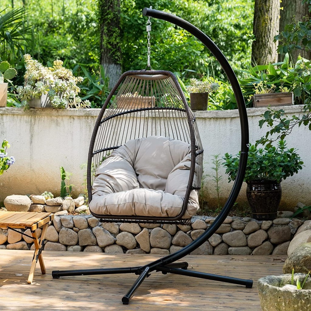 Transform your space into a cozy retreat with the Basket Egg Chair with Stand, designed for ultimate comfort and style. This luxurious hanging chair features an ergonomic design, plush cushions, and a sturdy, rust-resistant frame for long-lasting durability. Perfect for both indoor and outdoor use, it offers a soothing rocking motion and can be placed in your bedroom, patio, or garden. With adjustable cushion placement and easy assembly, this chair is the ideal choice for relaxation. Elevate your comfort and enjoy a new level of relaxation—order yours today!