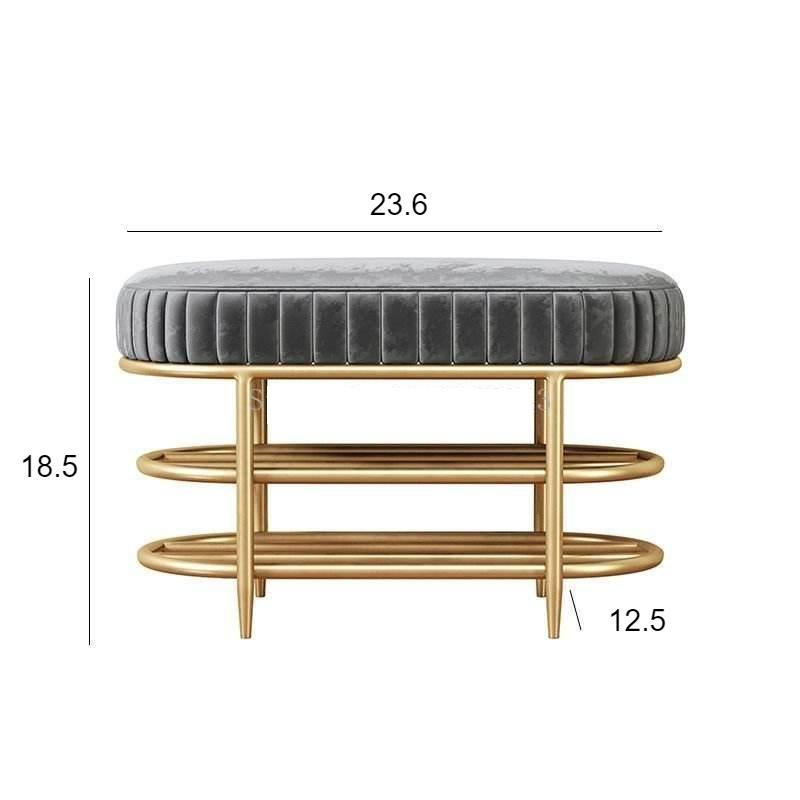 150025-d925f8 Elevate your entryway with our Velvet Shoe Storage Bench Ottoman, a stylish and functional addition to any home. Featuring a soft velvet surface and sturdy iron frame, this multi-purpose bench offers a comfortable spot to sit while storing your shoes on its 2-tier rack. Available in sizes from 60cm to 120cm, it fits seamlessly into any space. With its modern minimalist design, this bench helps keep your home organized while adding a touch of luxury to your décor. Ready to use with no assembly required—transform your home with elegance and practicality today!