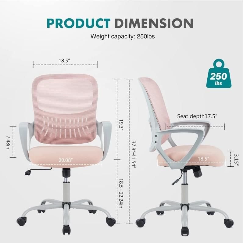 a8ba87254a4dc36f07539cbec76aa562.jpeg-full Introducing our Mid Back Ergonomic Mesh Office Chair, designed for ultimate comfort and productivity. This sleek and modern chair offers customizable features, including adjustable height, tilt, and 360-degree rotation, to ensure a perfect fit for your body. The ergonomic backrest and lumbar support provide all-day comfort, while the breathable mesh fabric keeps you cool during long hours. With a durable, heavy-duty base and smooth-rolling casters, this chair is built to last. Perfect for home offices, gaming, or conference rooms, it’s your go-to solution for a comfortable and productive workspace. Upgrade today!