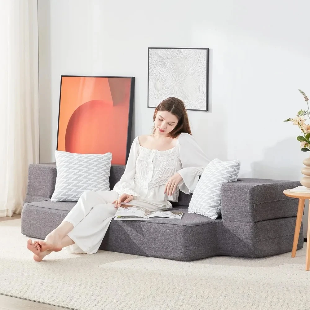 Introducing the Luxurious Convertible Floor Sofa Bed, the ultimate combination of comfort, style, and functionality. This versatile piece effortlessly transforms from a plush sofa into a cozy bed in seconds, making it perfect for both lounging and hosting guests. Designed with modern aesthetics in mind, it features built-in storage for easy organization, soft pillows for added comfort, and a washable cover for simple upkeep. Crafted with high-quality materials, this sofa bed adapts to any space, providing a practical and stylish solution for your living room, guest room, or studio. Experience unmatched comfort and convenience today!