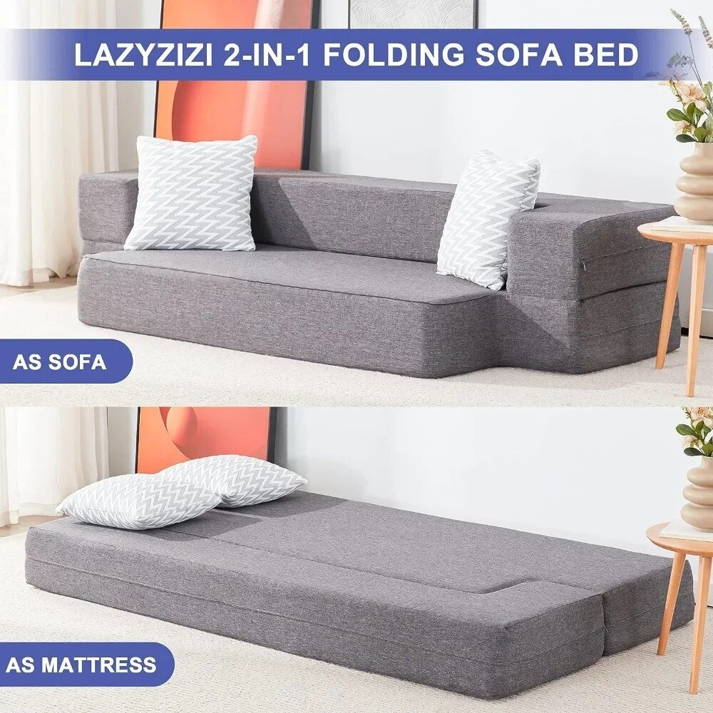 Introducing the Luxurious Convertible Floor Sofa Bed, the ultimate combination of comfort, style, and functionality. This versatile piece effortlessly transforms from a plush sofa into a cozy bed in seconds, making it perfect for both lounging and hosting guests. Designed with modern aesthetics in mind, it features built-in storage for easy organization, soft pillows for added comfort, and a washable cover for simple upkeep. Crafted with high-quality materials, this sofa bed adapts to any space, providing a practical and stylish solution for your living room, guest room, or studio. Experience unmatched comfort and convenience today!