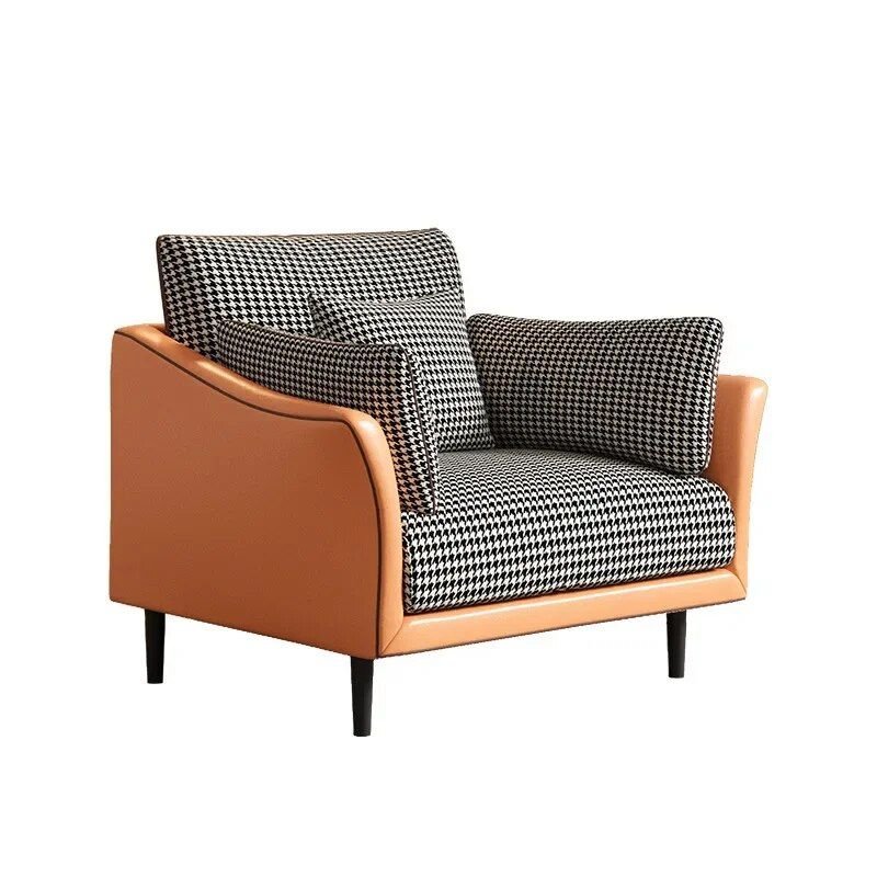 d0ec23a162bf6a0bccb2bdf705dccc73.jpg-full Introducing our Modern Nordic Single Sofa Chair, the perfect combination of style, comfort, and sophistication. Designed with sleek, contemporary lines, this chair is ideal for any room, offering both functionality and luxury. Made from high-quality composite fabrics and featuring a sturdy metal frame, it ensures lasting comfort and stability. Whether you’re unwinding in your living room, enjoying a quiet read in the bedroom, or adding elegance to your office, this chair enhances any space. With no assembly required and free shipping included, elevate your home with this stylish, versatile piece today!