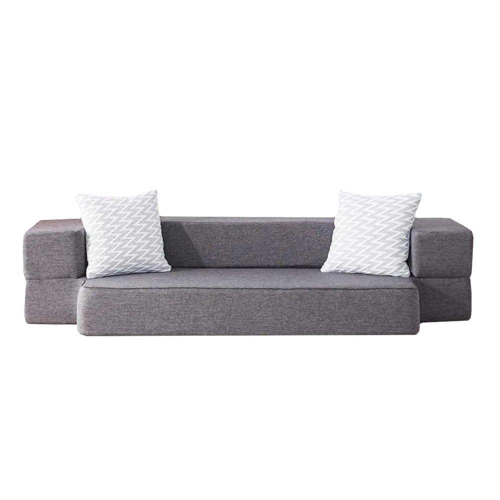 Introducing the Luxurious Convertible Floor Sofa Bed, the ultimate combination of comfort, style, and functionality. This versatile piece effortlessly transforms from a plush sofa into a cozy bed in seconds, making it perfect for both lounging and hosting guests. Designed with modern aesthetics in mind, it features built-in storage for easy organization, soft pillows for added comfort, and a washable cover for simple upkeep. Crafted with high-quality materials, this sofa bed adapts to any space, providing a practical and stylish solution for your living room, guest room, or studio. Experience unmatched comfort and convenience today!