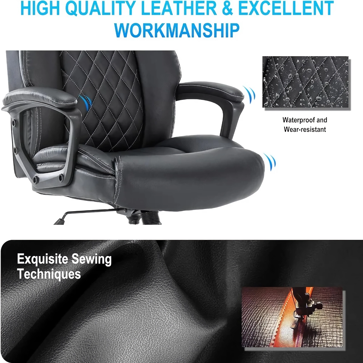 Experience exceptional comfort and support with our Big and Tall Ergonomic Office Chair, designed to accommodate a variety of body types. Perfect for long workdays or gaming marathons, this chair features a height-adjustable padded seat, customizable tilt controls, and supportive armrests for all-day comfort. With a durable metal base, smooth-rolling casters, and a weight capacity of 275 pounds, it's built for reliability and mobility. Ideal for home offices or gaming setups, this chair ensures comfort, productivity, and support every time you sit down.