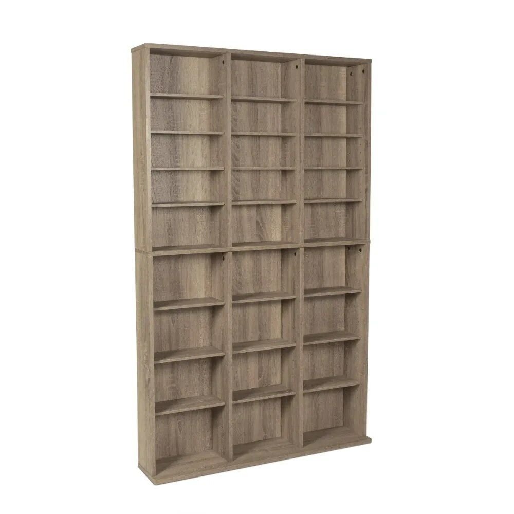 Elevate your space with the Weathered Oak Woodgrain Media Storage Bookcase, where style meets functionality. Featuring adjustable shelving and a sturdy wide base, this bookcase offers generous storage for books, media, and collectibles while maintaining a sleek, contemporary design. The warm maple tones and weathered oak finish bring a timeless charm to any room, from living rooms to home offices. Whether you're organizing your media collection or showcasing your favorite items, this versatile piece adapts to your needs with ease. Experience the perfect balance of elegance and practicality—order yours today!