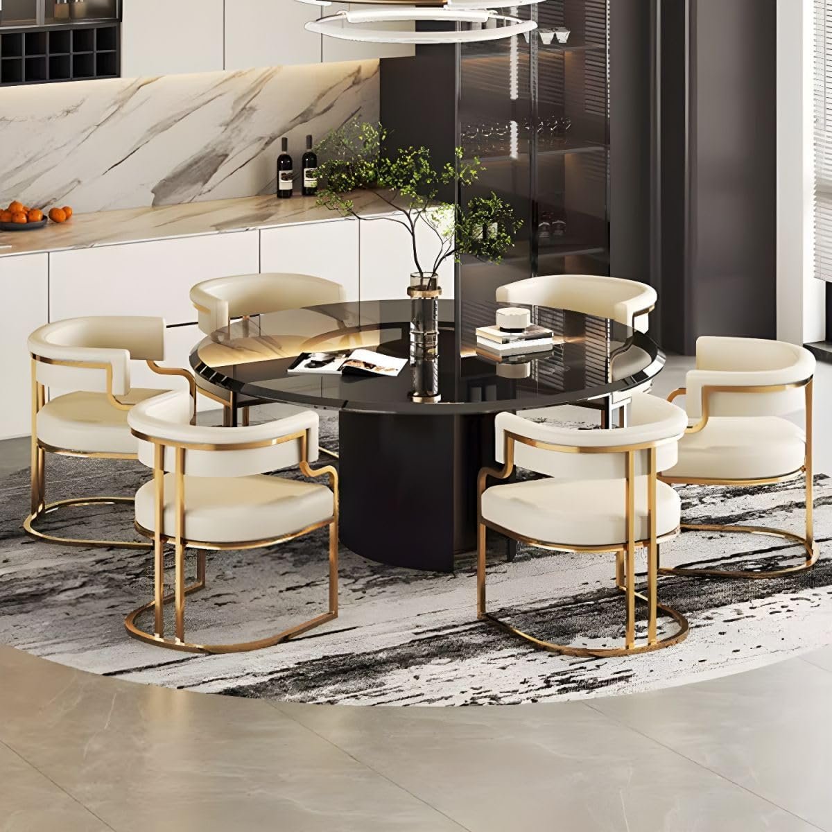 gtaeh.jpg-full Introducing the Elegant Modern Accent Dining Chair with Handrails – a perfect fusion of style, comfort, and durability. Crafted with sturdy metal and designed in a sleek minimalist style, this chair enhances any space, from dining rooms to offices or outdoor areas. Its ergonomic backrest and convenient handrails offer extra comfort and support for extended seating. Measuring 50x56x73cm, it provides generous space while fitting seamlessly into various decor themes. Whether you're hosting a dinner party or simply enjoying a meal, this chair delivers both elegance and functionality, making it a versatile addition to any room.