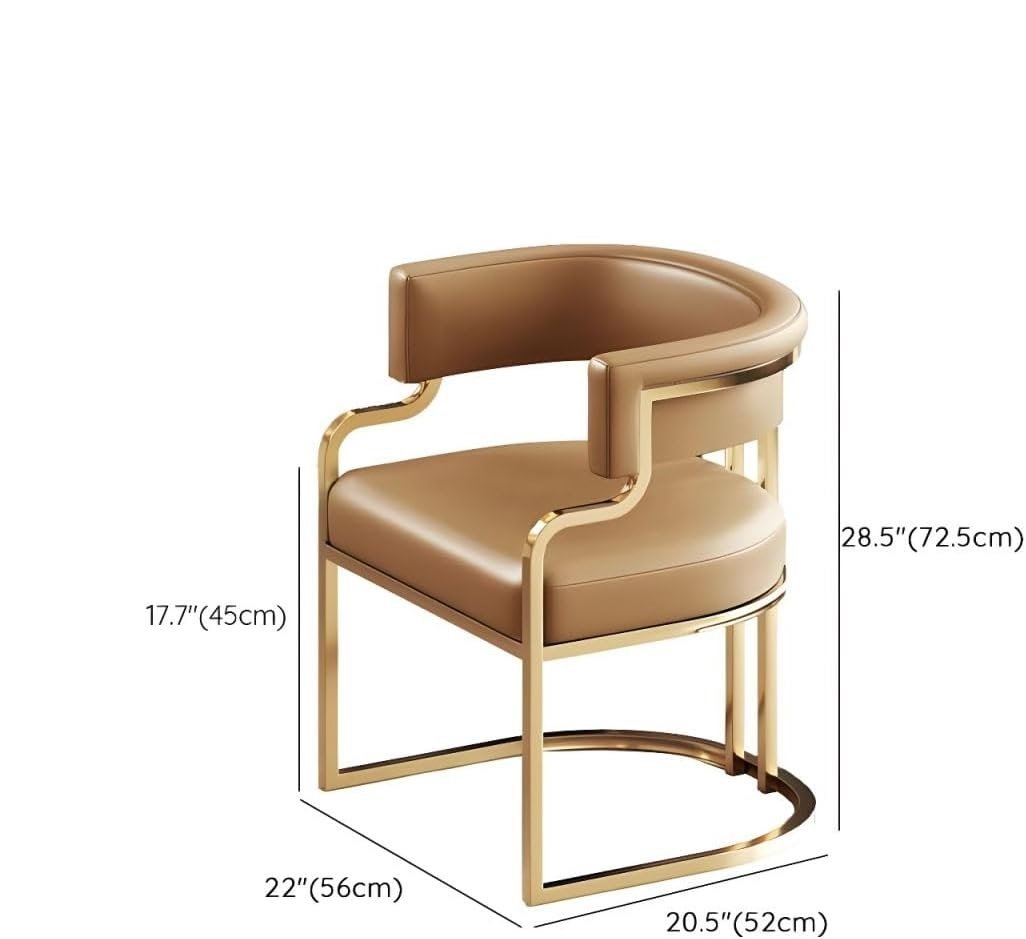 gzrtgat.jpg-full Introducing the Elegant Modern Accent Dining Chair with Handrails – a perfect fusion of style, comfort, and durability. Crafted with sturdy metal and designed in a sleek minimalist style, this chair enhances any space, from dining rooms to offices or outdoor areas. Its ergonomic backrest and convenient handrails offer extra comfort and support for extended seating. Measuring 50x56x73cm, it provides generous space while fitting seamlessly into various decor themes. Whether you're hosting a dinner party or simply enjoying a meal, this chair delivers both elegance and functionality, making it a versatile addition to any room.