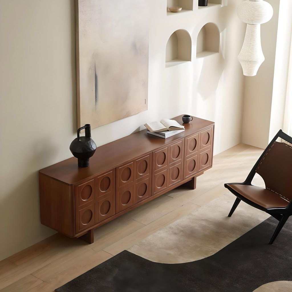 scandinavian-style-retro-wooden-tv-stand-04.jpg-full Transform your living space with the Scandinavian-Style Retro Wooden TV Stand, where timeless retro design meets modern functionality. This sleek, minimalist TV stand is crafted from high-quality MDF panels for durability, providing ample storage for media devices, books, and décor. Its efficient storage and easy installation make it both practical and stylish, perfect for any living room or entertainment area. Add a sophisticated touch to your home while staying organized—order yours today and elevate your entertainment experience!