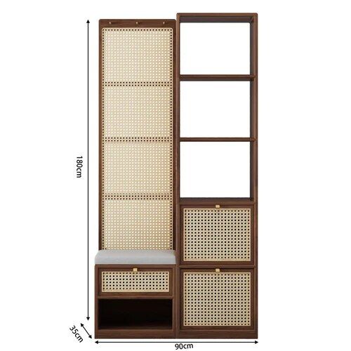 082957b7533dd87f17c1c6a334009a21 Elevate Your Space with the Modern Minimalist Wood Rattan Shoe Cabinet. This stylish piece combines sleek, contemporary design with practical functionality. Crafted from solid wood and rattan, it serves as both a shoe rack and a chic room divider, adding a touch of modern Moroccan elegance to your home. With easy assembly, durable construction, and ample storage, it keeps your shoes neatly organized while maximizing space. Ideal for living rooms, hallways, or bedrooms, this cabinet is the perfect blend of beauty and utility. Transform your home today with this versatile and stylish storage solution!