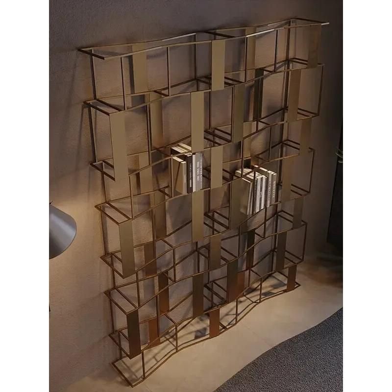 157b1a217da55bc0c7b8d402cd46f222.jpeg-full Introducing our Gilt Brass Metal Bookcase, a stunning fusion of artistic design and functionality that will elevate any room. Finished in luxurious gilt brass, this bookcase not only provides practical storage but also acts as a striking display piece. Perfect for showcasing books, collectibles, or decor, its sophisticated style adds a touch of opulence to your home. With a durable, sturdy construction and easy assembly, this designer bookcase is ideal for contemporary and classic interiors alike. Make a statement in your living room, home office, or any space that deserves an artistic touch.
