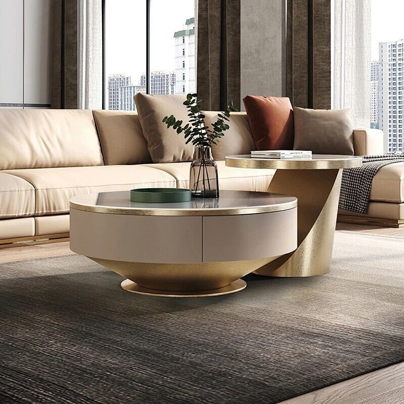 19c19069b21e3562ba4f6b83cf46c983.jpg-full Elevate your living space with our Modern Round Wooden Coffee Table, a perfect blend of style and functionality. Featuring a spacious surface and unique round design, this table adds a touch of contemporary elegance to any room. Crafted from high-quality wood, it offers durability and versatility, ideal for both casual gatherings and decorative displays. With its sturdy construction and timeless appeal, this coffee table is a must-have addition to modern homes.