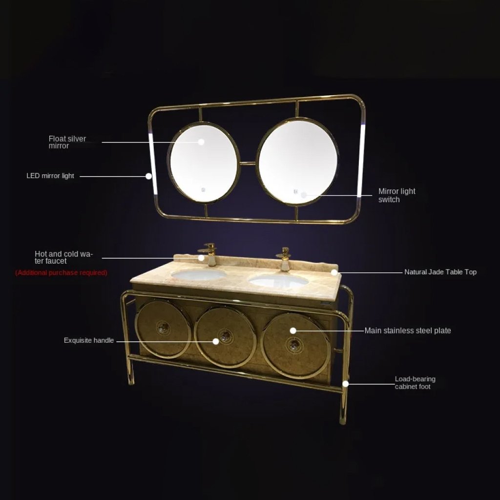 3-146.jpg-full Transform your bathroom into a sanctuary of luxury with the Elegant Marble and Stainless Steel Bathroom Vanity Combo. Featuring a space-efficient design under 60cm in length, this vanity combines high-quality marble and a durable stainless steel framework for both timeless beauty and resilience. The integrated mirror light adds sophistication and perfect lighting for your daily routine. With a blend of modern and Southeast Asian-inspired elements, this vanity brings functional elegance to any bathroom, creating a serene atmosphere while offering lasting durability. Ideal for renovations or upgrades, it's a statement piece that elevates both style and practicality.