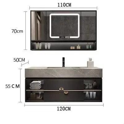 Upgrade your bathroom with the Modern Oak Vanity Combo, a perfect fusion of elegance and functionality. Featuring a sleek black finish and solid oak construction, this vanity set adds a contemporary touch while ensuring durability. It comes complete with a basin and an integrated mirror light for enhanced grooming. Ideal for master baths, guest rooms, or small spaces, this vanity offers a timeless design that suits various styles. With its space-efficient layout and practical lighting, it's an investment in both beauty and convenience. Transform your bathroom into a modern sanctuary today!
