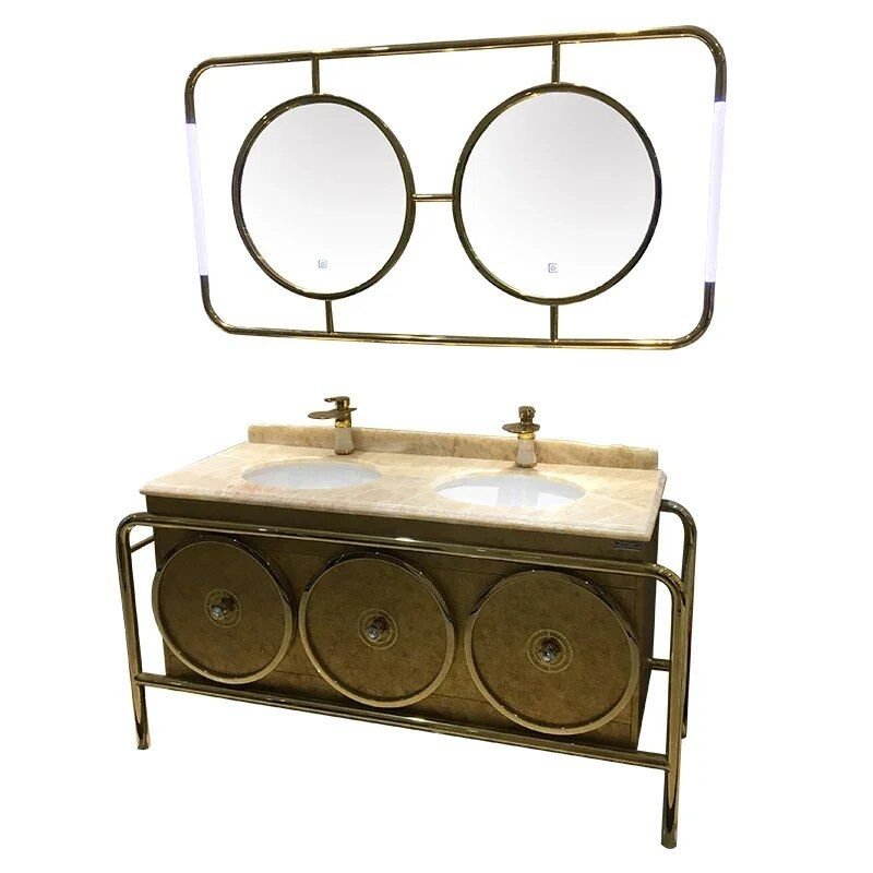 9776f7ae6d55fa44fbdf2968ec060eeb.jpg-full Transform your bathroom into a sanctuary of luxury with the Elegant Marble and Stainless Steel Bathroom Vanity Combo. Featuring a space-efficient design under 60cm in length, this vanity combines high-quality marble and a durable stainless steel framework for both timeless beauty and resilience. The integrated mirror light adds sophistication and perfect lighting for your daily routine. With a blend of modern and Southeast Asian-inspired elements, this vanity brings functional elegance to any bathroom, creating a serene atmosphere while offering lasting durability. Ideal for renovations or upgrades, it's a statement piece that elevates both style and practicality.