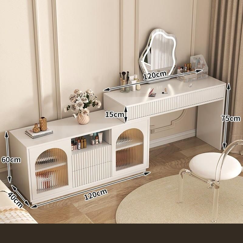 Elevate your bedroom with the Modern Luxury Glass Dressing Table, a stunning fusion of elegance and functionality. Featuring a high-quality wooden construction and a spacious, elegantly framed mirror, this dressing table offers a chic, contemporary design. It includes smart storage features to keep your cosmetics and accessories organized while adding a touch of sophistication to your space. Ideal for daily beauty routines, this luxurious piece combines practicality with modern style, making it the perfect addition to any bedroom. Transform your space today with this stylish and functional dressing table!