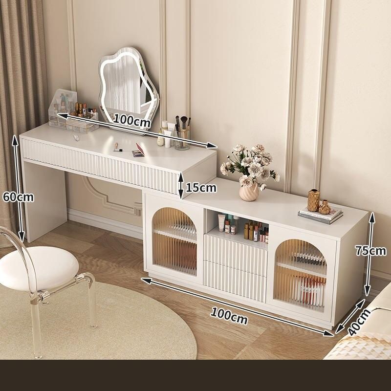 Elevate your bedroom with the Modern Luxury Glass Dressing Table, a stunning fusion of elegance and functionality. Featuring a high-quality wooden construction and a spacious, elegantly framed mirror, this dressing table offers a chic, contemporary design. It includes smart storage features to keep your cosmetics and accessories organized while adding a touch of sophistication to your space. Ideal for daily beauty routines, this luxurious piece combines practicality with modern style, making it the perfect addition to any bedroom. Transform your space today with this stylish and functional dressing table!