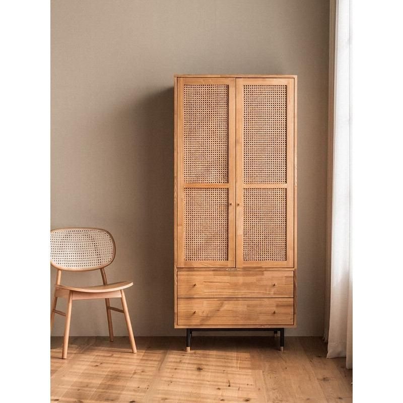 a4b865693cdb2cf759a01b4995197afa.jpeg-full Introducing our Solid Wood Wardrobe, a perfect fusion of beauty and functionality. Crafted from premium oak wood and finished in a sophisticated log color, this wardrobe brings both durability and style to your bedroom. Inspired by Japanese design, it features a serene aesthetic with a two-door swing system for efficient storage. Its compact size (0.53m x 1.4m) makes it ideal for adult bedrooms, offering ample space without overwhelming the room. The wardrobe's unique dark green log color, paired with the natural oak grain, ensures it stands out as a timeless statement piece in your home.