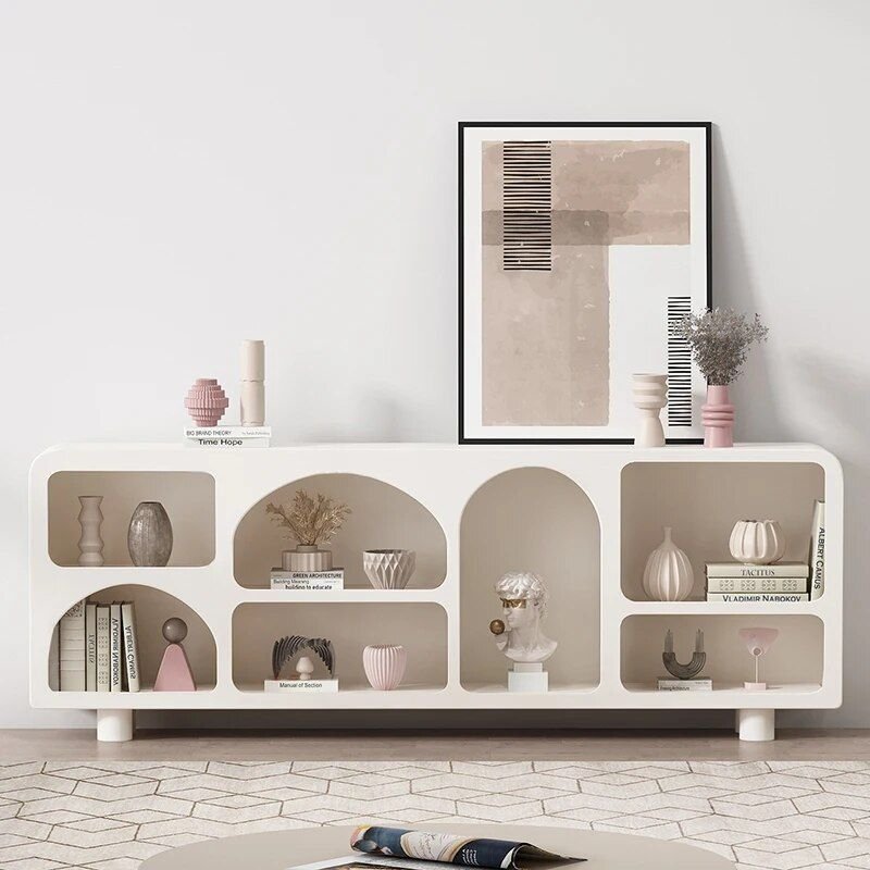 c3369dd87ba68864630bcf66e913b978.jpg-full Transform Your Space with the Modern Minimalist Bookshelf. This sleek and elegant bookshelf is the perfect blend of style and practicality, designed to organize your books, display plants, or declutter any room. Crafted with a sturdy frame and a minimalist design, it adds a touch of Northern European charm to your living room, bedroom, or office. With ample storage space (1.5m to 1.8m in length), it seamlessly complements any decor. Order now and elevate your home with this stylish and versatile storage solution.