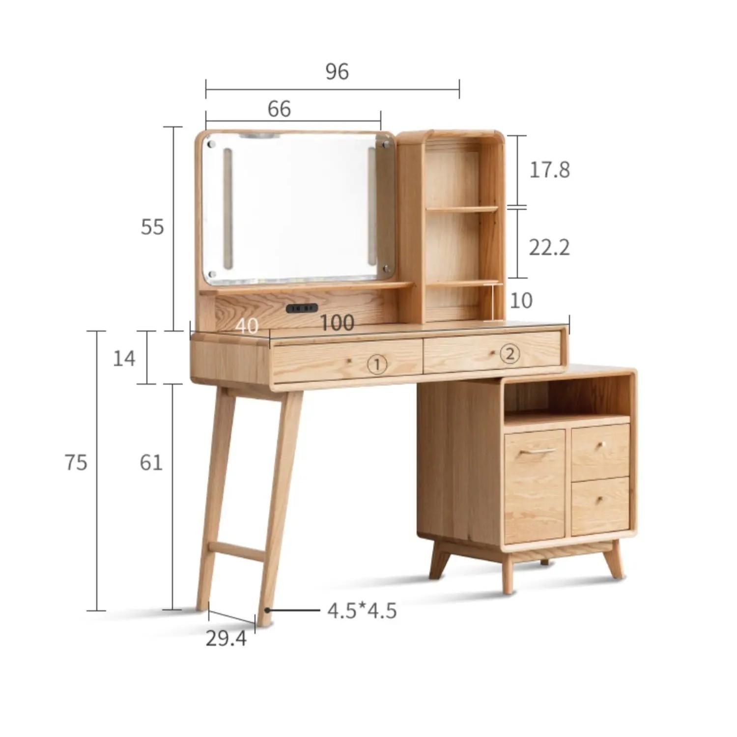 cada229d6a884daf20b02d9de765512e.jpeg-full Elevate Your Bedroom with the Modern Oak Wood Dresser. Crafted from high-quality solid oak, this dresser combines minimalist design with practical storage. Featuring two spacious drawers and a stylish art pattern mirror, it brings both elegance and functionality to your space. The generous 100x40x75cm size fits perfectly in any room, offering a sleek, modern aesthetic. Ideal for daily use, whether for storing personal items or styling with the knee-length mirror. This dresser is a perfect blend of luxury, durability, and sophisticated design.