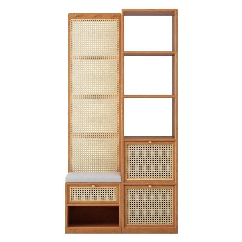 d20d2c94d48c19548ed56a5f54b06185.jpg-full Elevate Your Space with the Modern Minimalist Wood Rattan Shoe Cabinet. This stylish piece combines sleek, contemporary design with practical functionality. Crafted from solid wood and rattan, it serves as both a shoe rack and a chic room divider, adding a touch of modern Moroccan elegance to your home. With easy assembly, durable construction, and ample storage, it keeps your shoes neatly organized while maximizing space. Ideal for living rooms, hallways, or bedrooms, this cabinet is the perfect blend of beauty and utility. Transform your home today with this versatile and stylish storage solution!