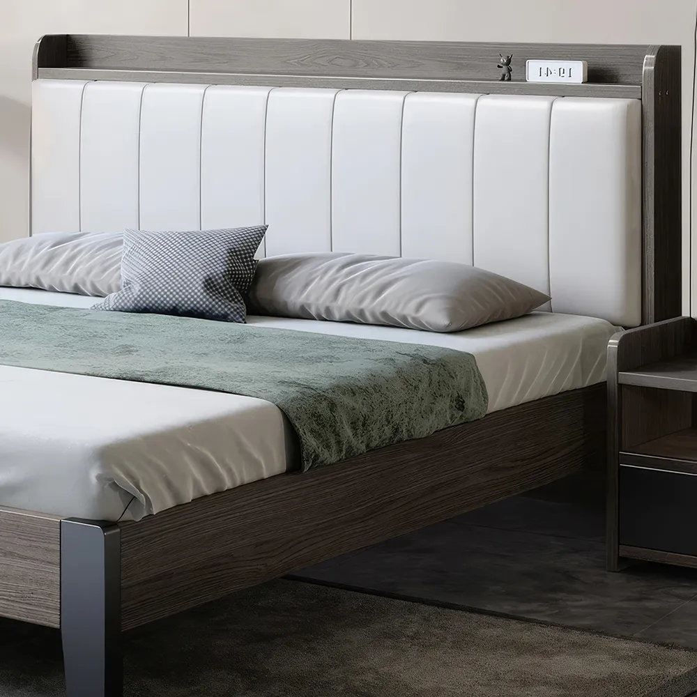 description-image-25-2-8 Introducing the Modern Minimalist Wooden King Size Bed – a sleek and stylish addition to any bedroom. Crafted from eco-friendly pine wood, this bed frame combines durability with sustainability. Its clean lines and minimalist design bring a touch of modern elegance, making it suitable for a variety of interior styles, from Scandinavian to contemporary. The spacious king size provides ample comfort for a restful night's sleep, while its foldable design ensures easy assembly and storage. Perfect for small spaces or anyone seeking a clutter-free, sophisticated bedroom. Experience timeless comfort and style with this versatile bed today!