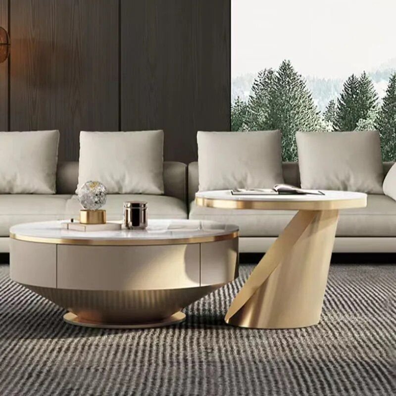 e48ecfb0fb9705beb3b73cfedaf53ecc.jpg-full Elevate your living space with our Modern Round Wooden Coffee Table, a perfect blend of style and functionality. Featuring a spacious surface and unique round design, this table adds a touch of contemporary elegance to any room. Crafted from high-quality wood, it offers durability and versatility, ideal for both casual gatherings and decorative displays. With its sturdy construction and timeless appeal, this coffee table is a must-have addition to modern homes.