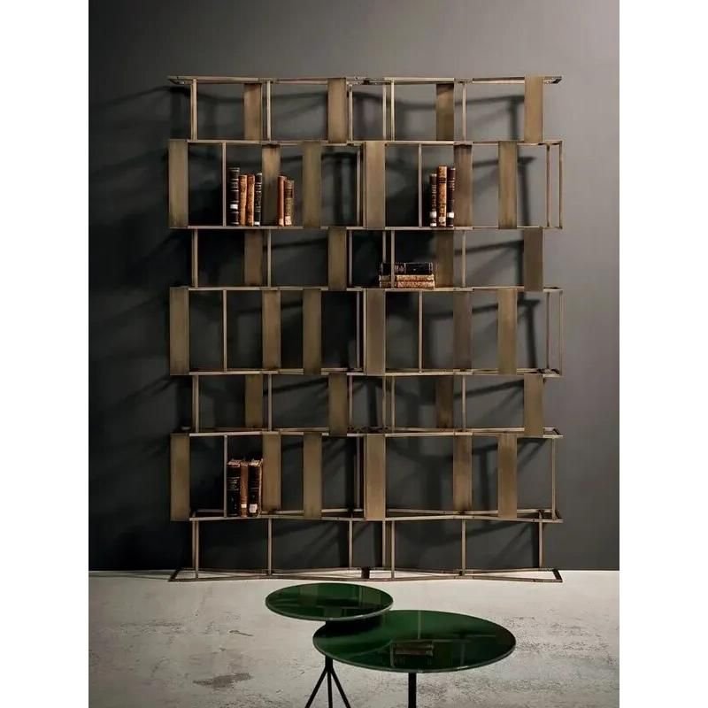 eb27a45c5d62aa577f613ff209ca86d7.jpeg-full Introducing our Gilt Brass Metal Bookcase, a stunning fusion of artistic design and functionality that will elevate any room. Finished in luxurious gilt brass, this bookcase not only provides practical storage but also acts as a striking display piece. Perfect for showcasing books, collectibles, or decor, its sophisticated style adds a touch of opulence to your home. With a durable, sturdy construction and easy assembly, this designer bookcase is ideal for contemporary and classic interiors alike. Make a statement in your living room, home office, or any space that deserves an artistic touch.