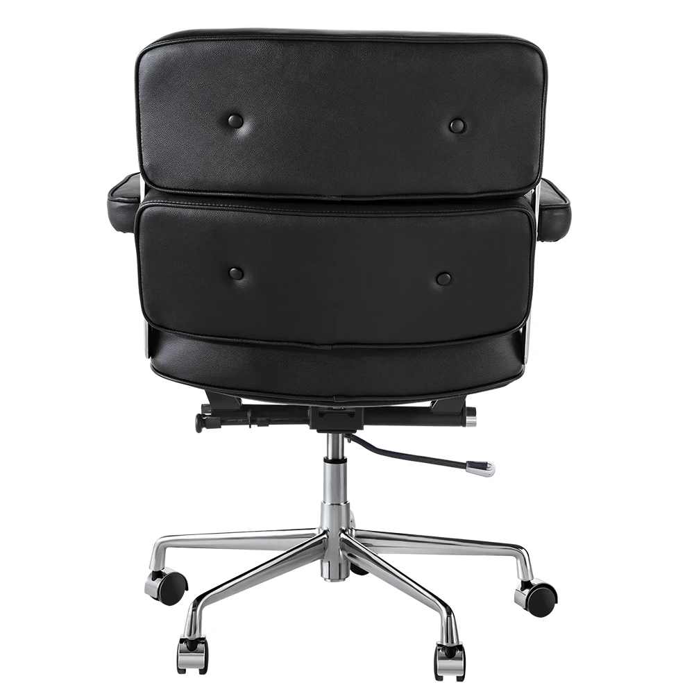 eys6 Elevate your workspace with the Luxurious Genuine Leather Swivel Office Chair—the perfect blend of style, comfort, and functionality. Crafted from premium genuine leather, this chair offers an executive look with exceptional ergonomic support, making it ideal for long hours at the desk. Features include a 360-degree swivel, supportive handrails, a high backrest for optimal posture, and smooth rollers for easy mobility. Available in black, brown, and beige white, this chair is designed to complement any office décor while providing lasting comfort and durability. Perfect for professionals who demand both luxury and performance.
