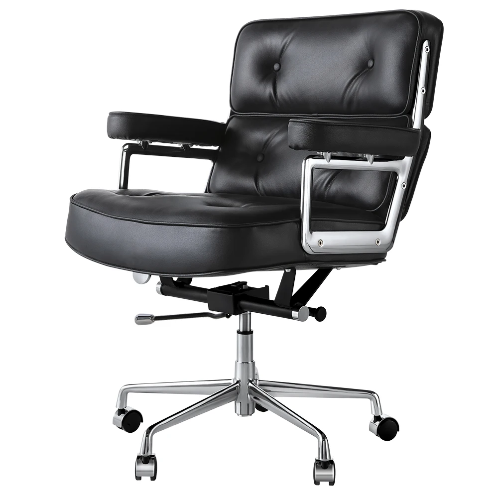 hystr6 Elevate your workspace with the Luxurious Genuine Leather Swivel Office Chair—the perfect blend of style, comfort, and functionality. Crafted from premium genuine leather, this chair offers an executive look with exceptional ergonomic support, making it ideal for long hours at the desk. Features include a 360-degree swivel, supportive handrails, a high backrest for optimal posture, and smooth rollers for easy mobility. Available in black, brown, and beige white, this chair is designed to complement any office décor while providing lasting comfort and durability. Perfect for professionals who demand both luxury and performance.
