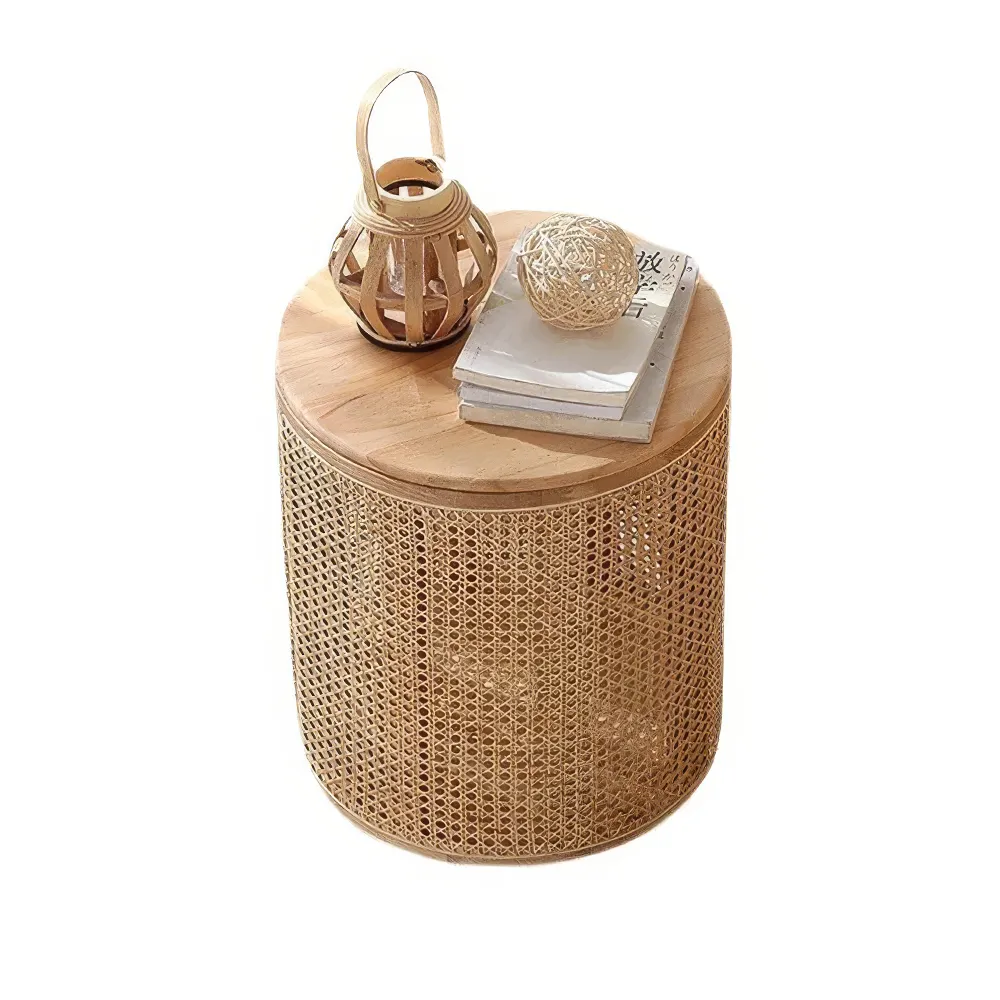 Elevate your home with the Round Rattan and Wood Coffee Table, a perfect fusion of modern Chinese aesthetics and practicality. Crafted with natural rattan and wood, this table celebrates the Wabi-Sabi philosophy with its simple, organic beauty and durable design. The round shape encourages social interaction, while the built-in storage keeps your space organized. Ideal for any living room, study, or bedroom, this versatile table offers a timeless blend of style and functionality, making it an elegant centerpiece for any home.