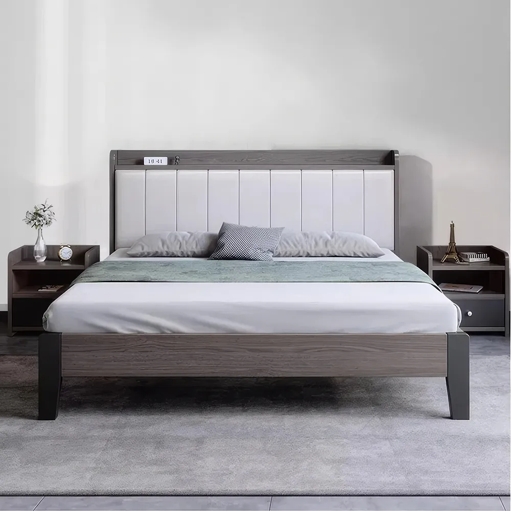main-image-6-2-51 Introducing the Modern Minimalist Wooden King Size Bed – a sleek and stylish addition to any bedroom. Crafted from eco-friendly pine wood, this bed frame combines durability with sustainability. Its clean lines and minimalist design bring a touch of modern elegance, making it suitable for a variety of interior styles, from Scandinavian to contemporary. The spacious king size provides ample comfort for a restful night's sleep, while its foldable design ensures easy assembly and storage. Perfect for small spaces or anyone seeking a clutter-free, sophisticated bedroom. Experience timeless comfort and style with this versatile bed today!