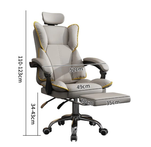 Introducing the Ergonomic PU Leather Gaming Chair, where comfort meets style for both work and play. Designed for long hours of sitting, this chair features deluxe PU leather for durability, ergonomic design for neck and waist support, and adjustable lumbar support for personalized comfort. Enjoy the added luxury of a convenient footrest and multi-angle backrest that adjusts from 90 to 135 degrees. With 360-degree swivel and smooth rollers, this chair offers effortless movement. Perfect for gaming, office work, or relaxation, it combines functionality and modern style to enhance any space. Elevate your sitting experience today!